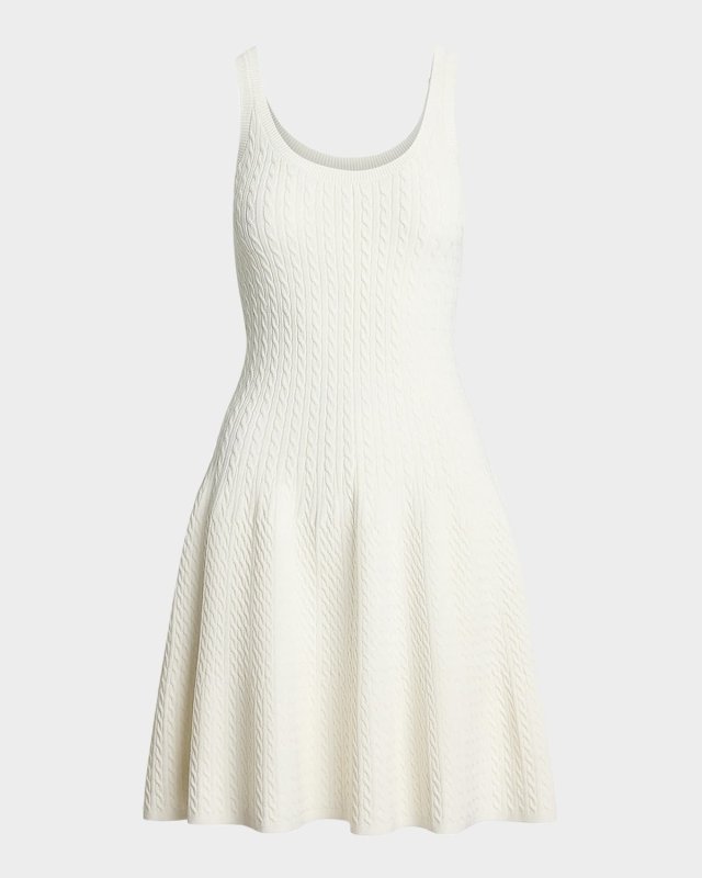 Cable-Knit Sleeveless Sweater Dress